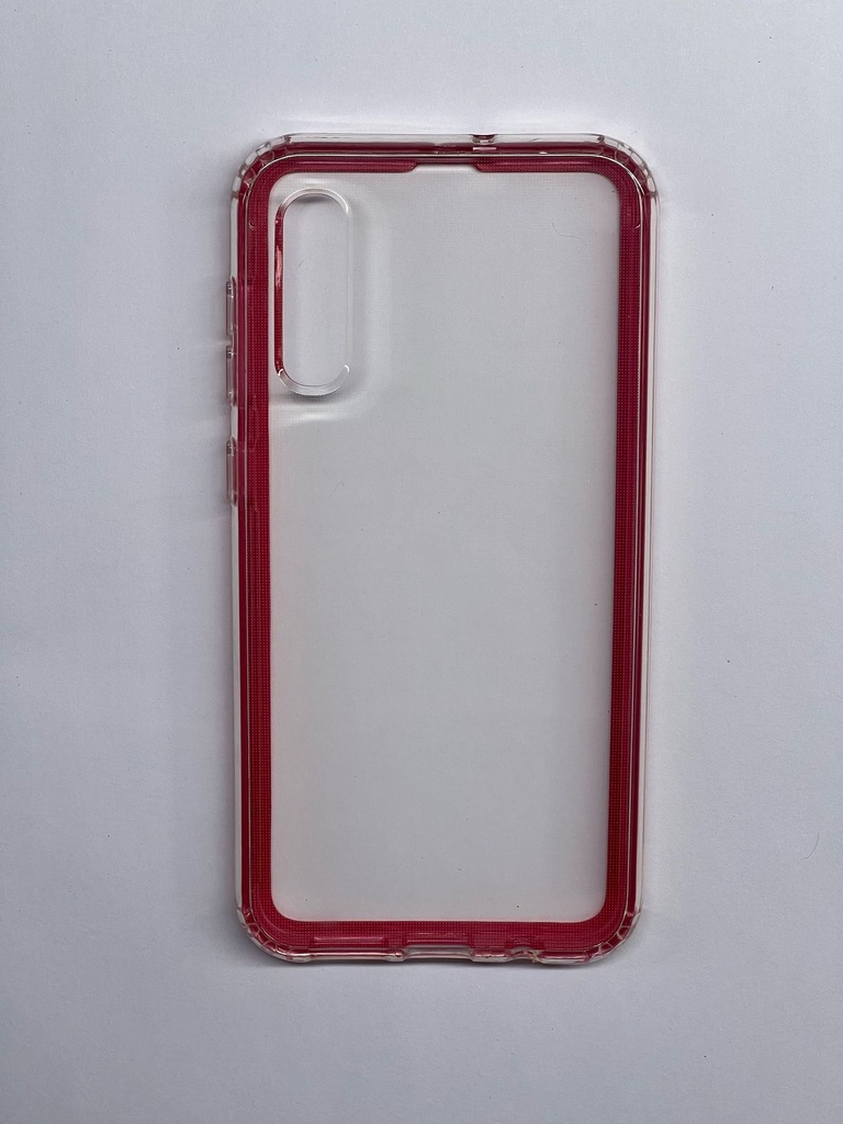 ESTUCHE TRANSPARENTE GRADIENTE MARCO ROJO