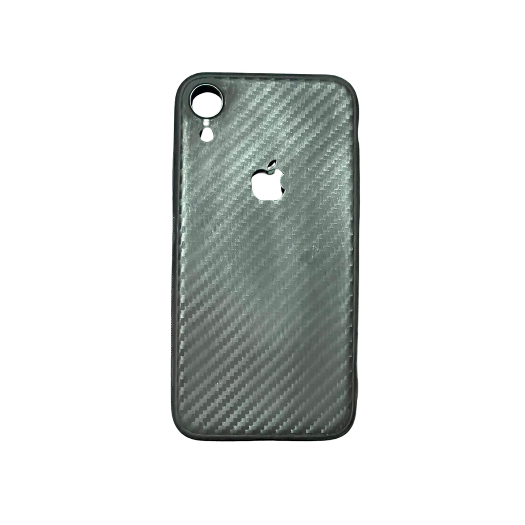 ESTUCHE DISEÑO FIBRA DE CARBONO NEGRO IPHONE XR