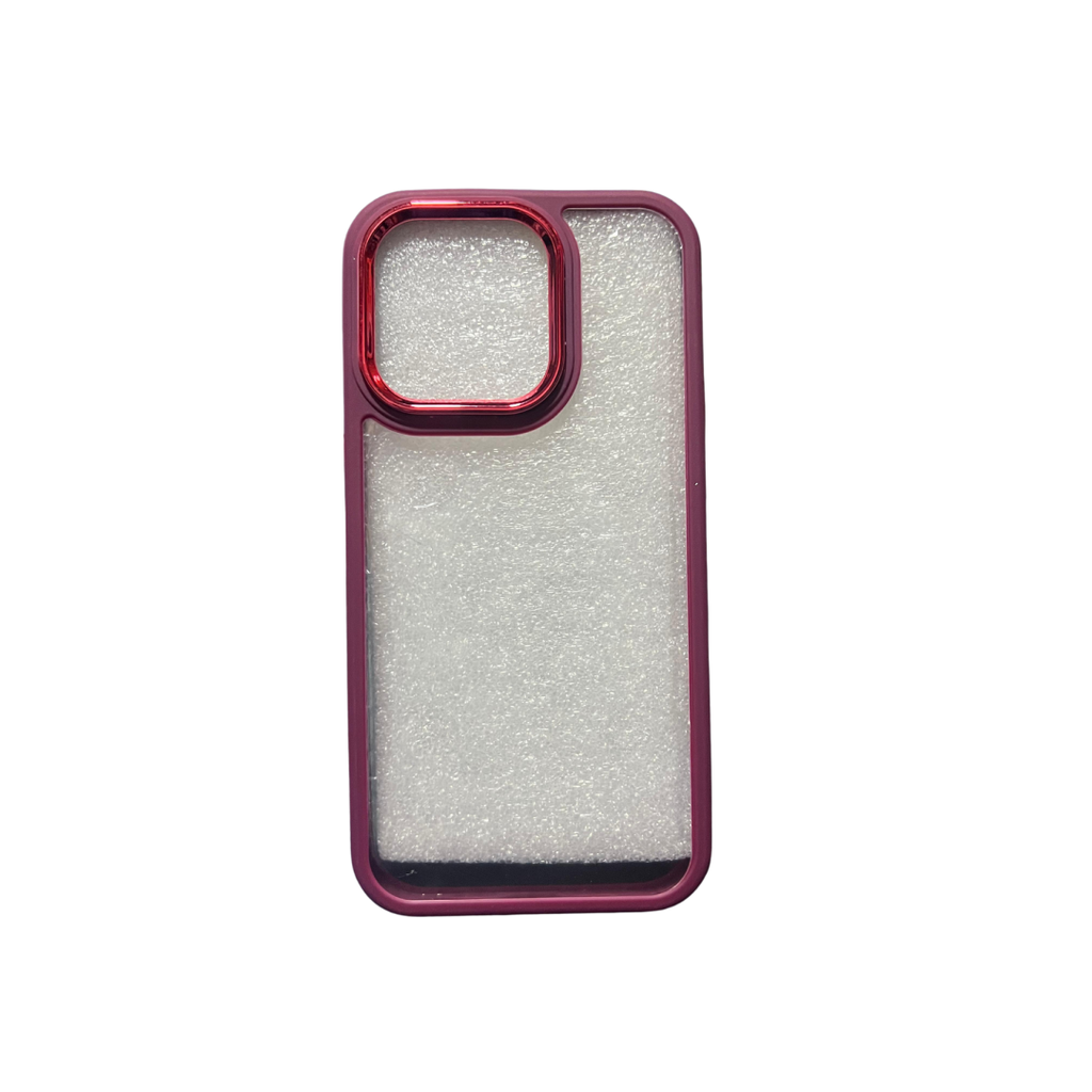 ESTUCHE IPHONE 14 PRO TRANSPARENTE ROJO