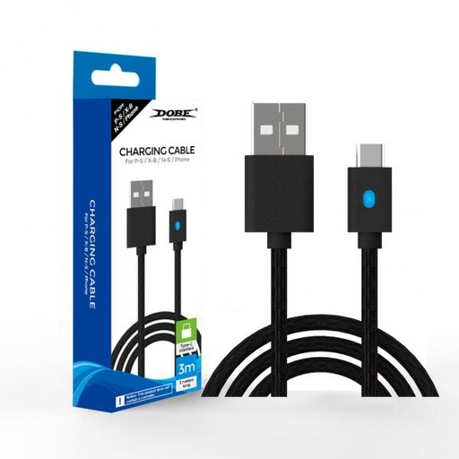 [1140072] TY-0803B CABLE USB TIPO C PS5/SERIES X/SWITCH 3M DOBE