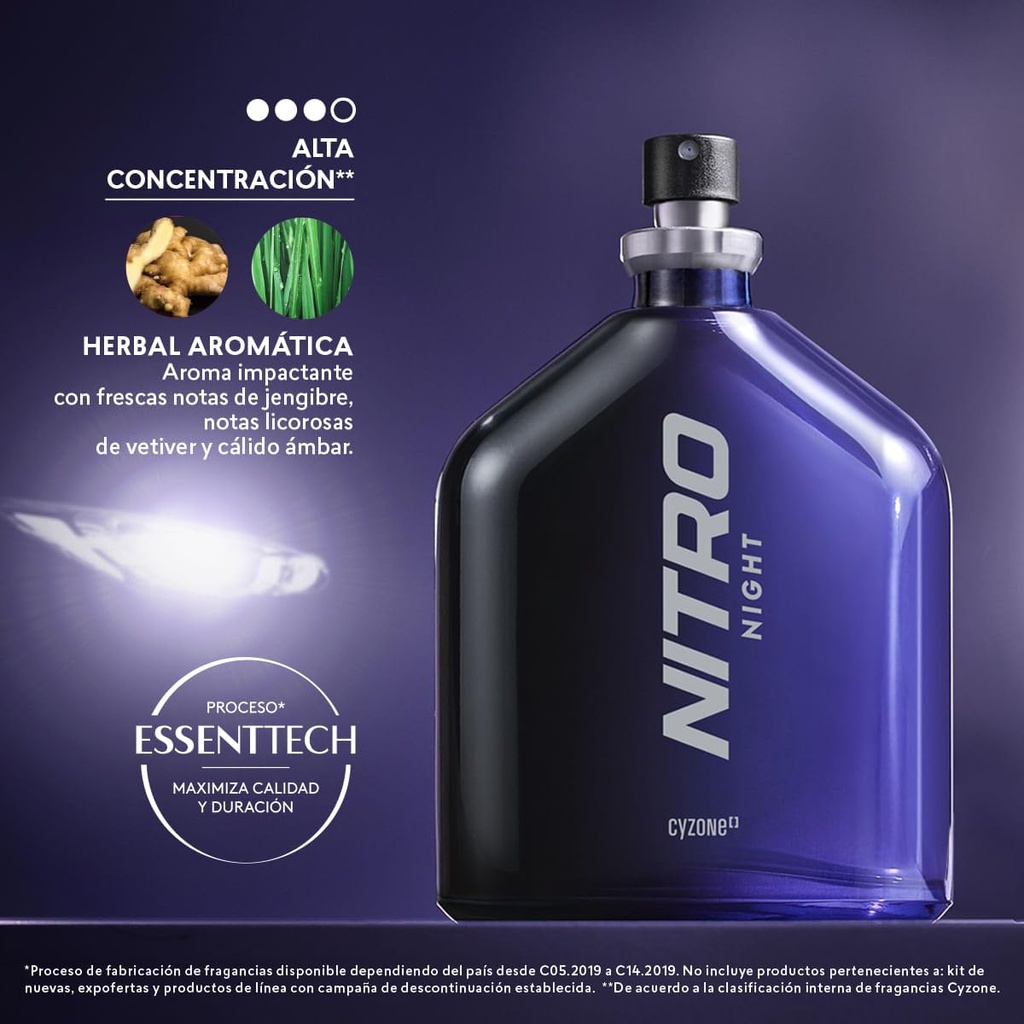NITRO Eau de Toilette para Hombres - Fragancia Masculina e Intensa - 100 ml