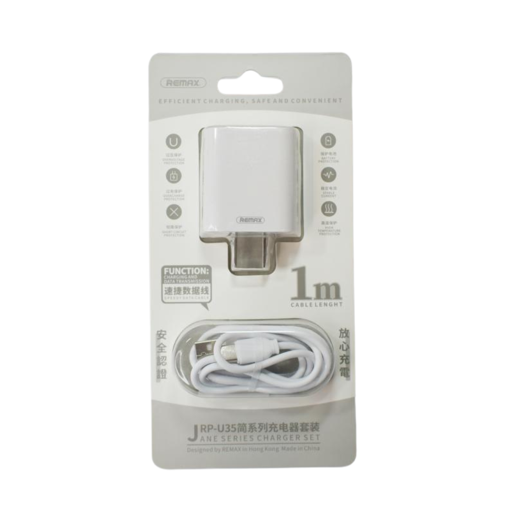 CARGADOR CASA SERIE JANE RP-U35 REMAX LIGHTNING BLANCO