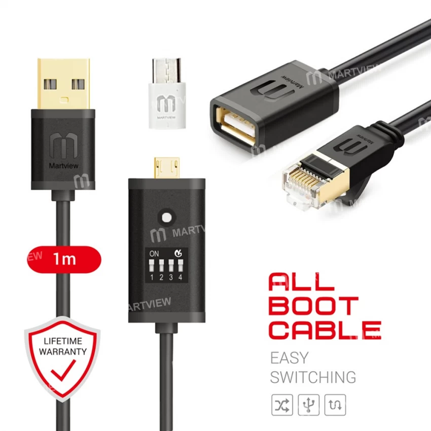 Martview All Boot Cable (EASY SWITCHING) + adaptador Martview Micro USB a Tipo-C gratis
