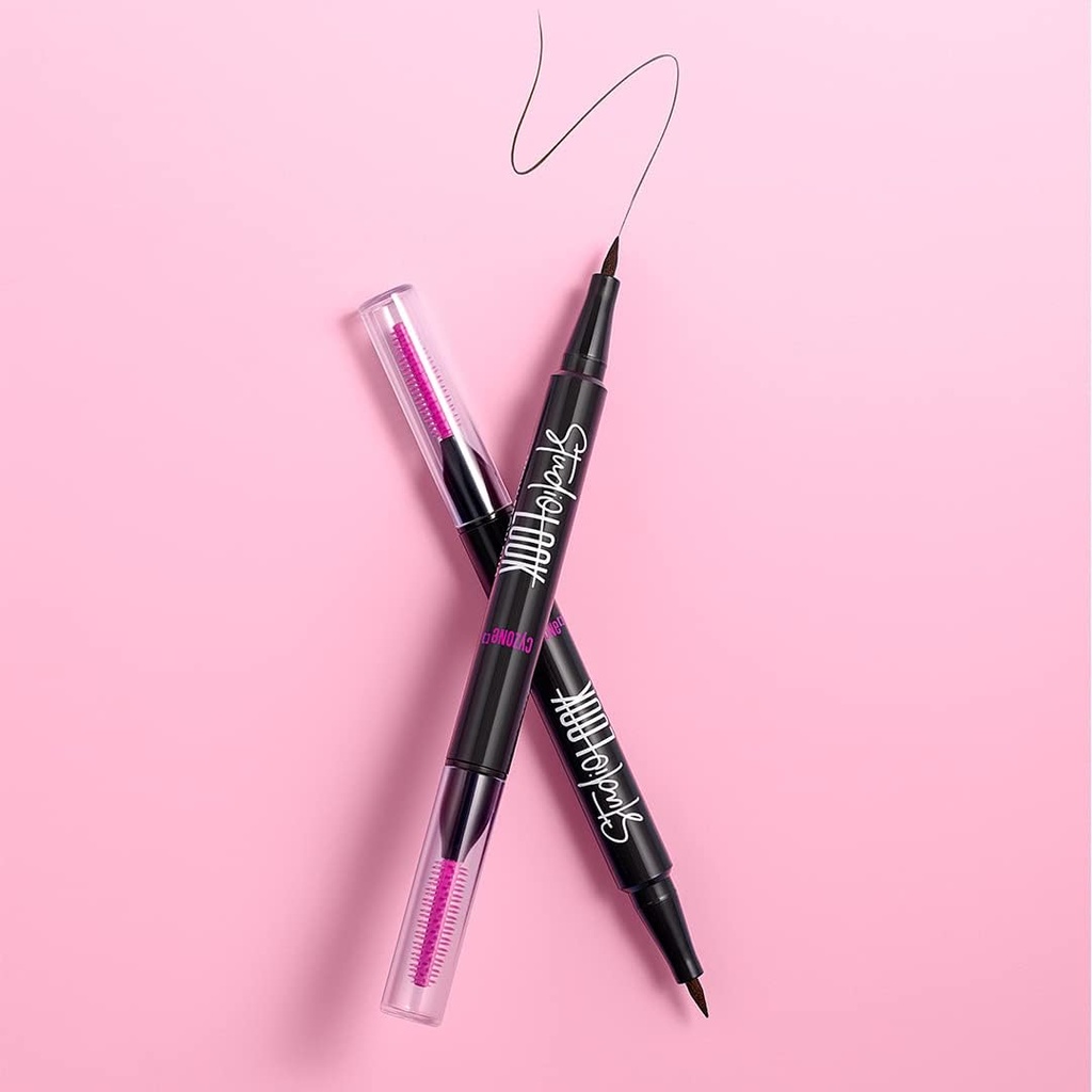 CY° Cyzone Delineador De Cejas Plumón 2 En 1 Wow Brow Duo Studio Look, Brown, 0.6 ml.