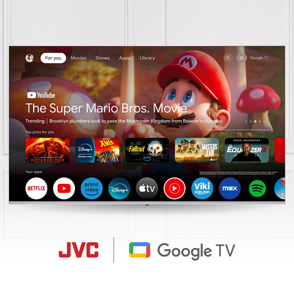 JVC televisor ISDBT 86" QLED 4K Frameless con google TV OS - LT-86KB738