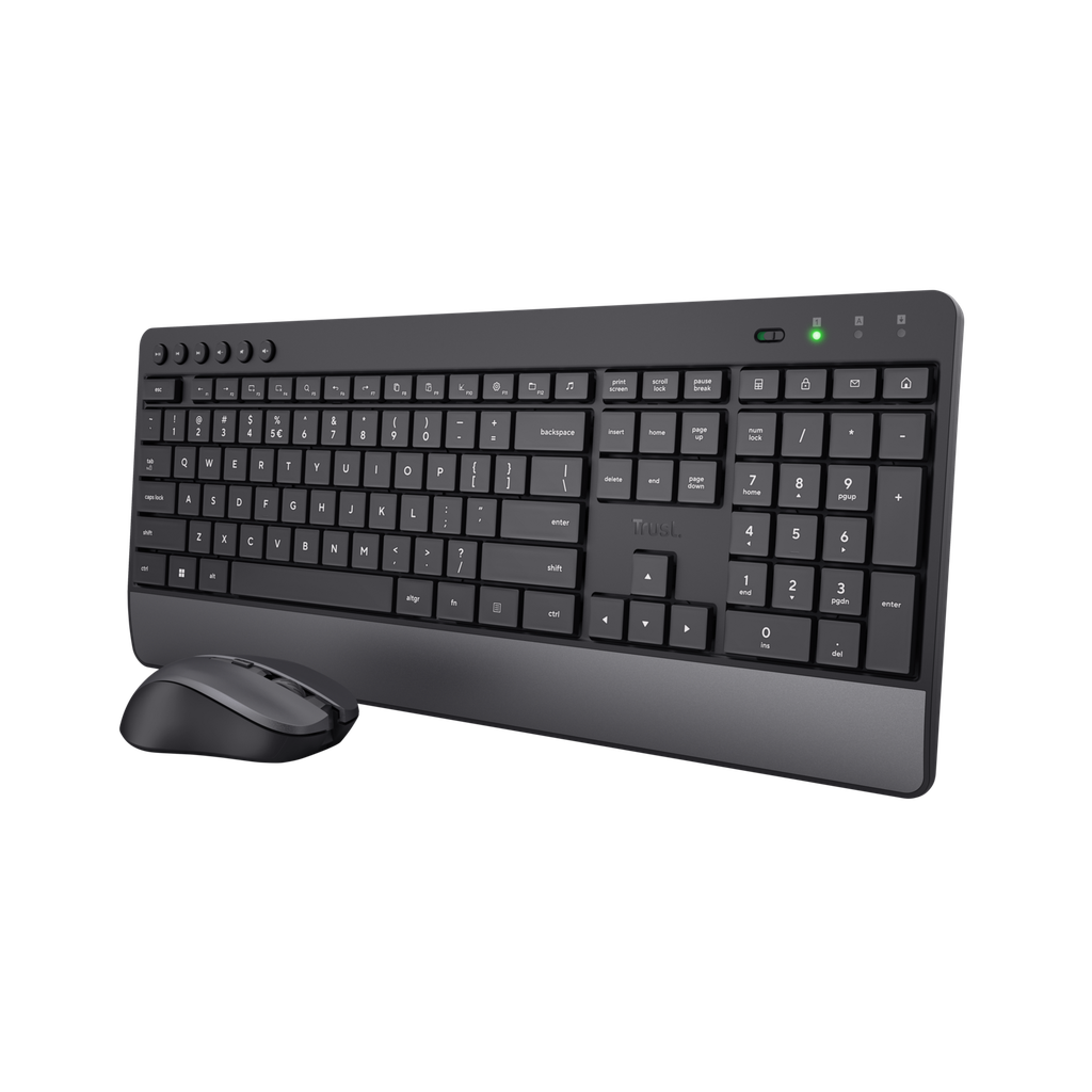 Trust teclado y mouse inalambrico eco en español teclas y botones silenciosos - 24531