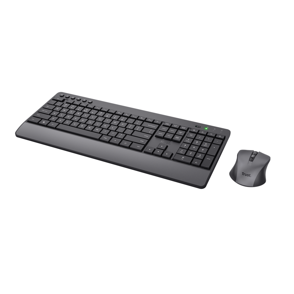Trust teclado y mouse inalambrico eco en español teclas y botones silenciosos - 24531