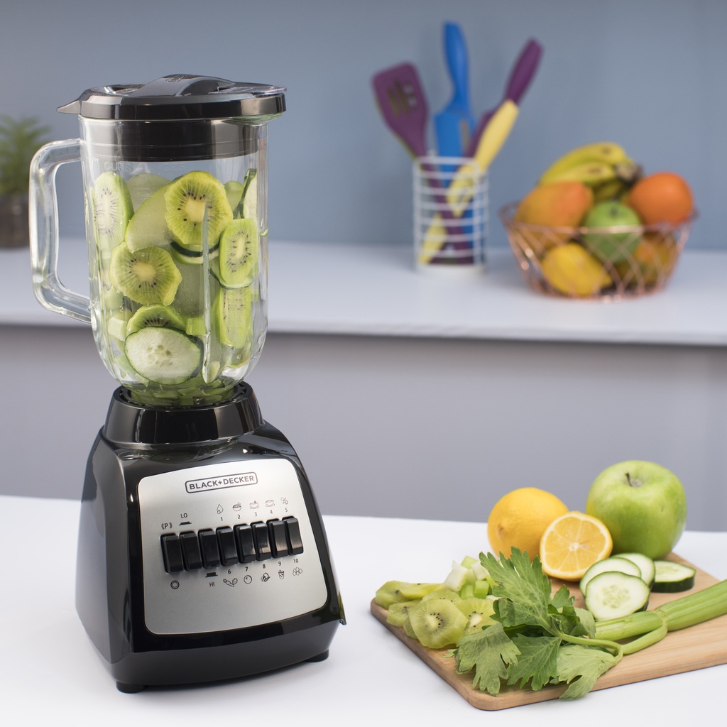 Black + Decker licuadora 10 veloc jarra vidrio 550w negra BLBD210GB