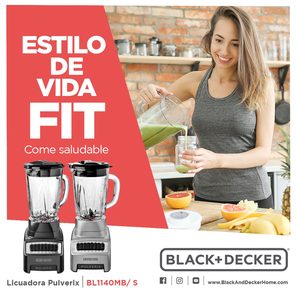 Black + Decker licuadora pulverix 12 veloc 700w negra BL1140MB