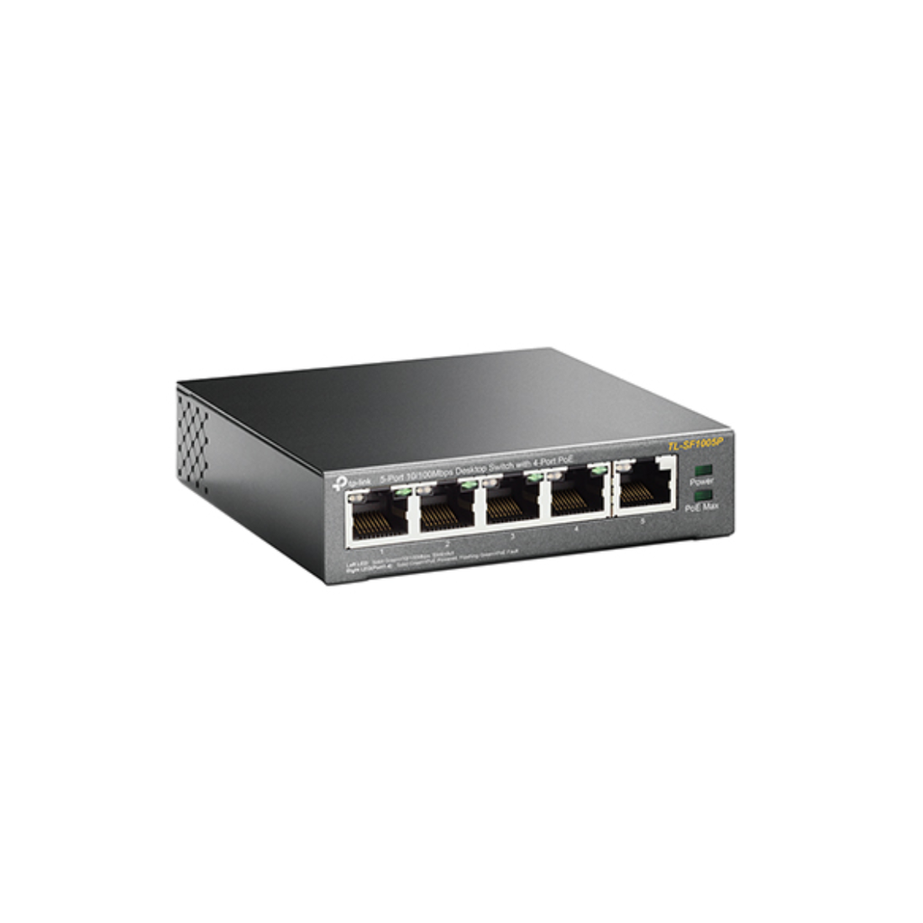 TP-link switch omada de escritorio de 5 puertos a 10/100 Mbps con PoE de 4 puertos - TL-SF1005P
