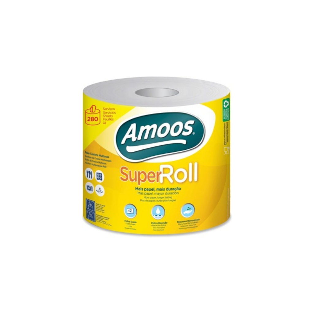 Amoos toalla mayordomo super roll doble hoja 281 h paq J627003.4