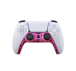 CARATULA INFERIOR CONTROL PS5  TRANSPARENTE ROSA