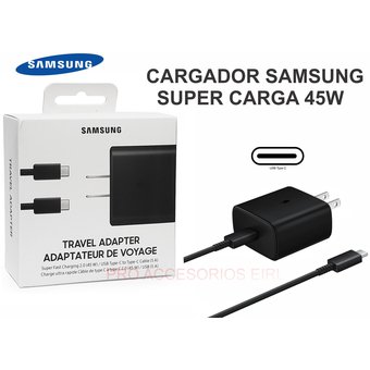 CARGADOR COMPLETO SAMSUNG TIPO C 45W ORIGINAL NEGRO