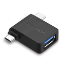 CONVERTIDOR MICRO B USB TIPO C A USB TIPO A 30453 UGREEN NEGRO