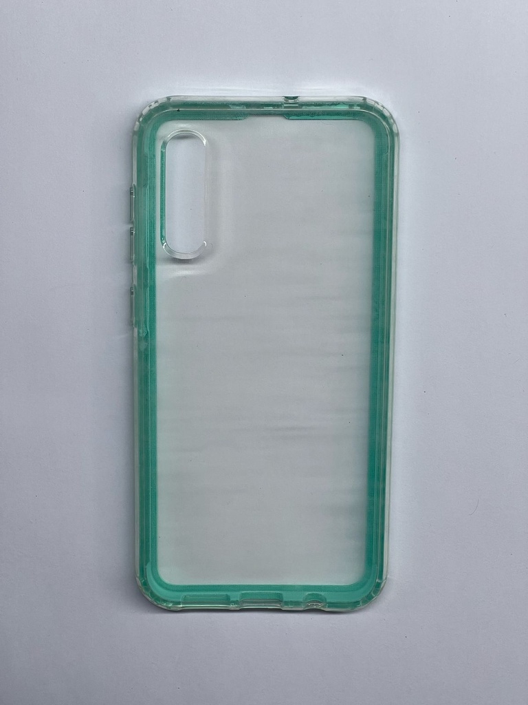 ESTUCHE SAMSUNG TRANSPARENTE GRADIENTE CON MARCO TURQUEZA A30S