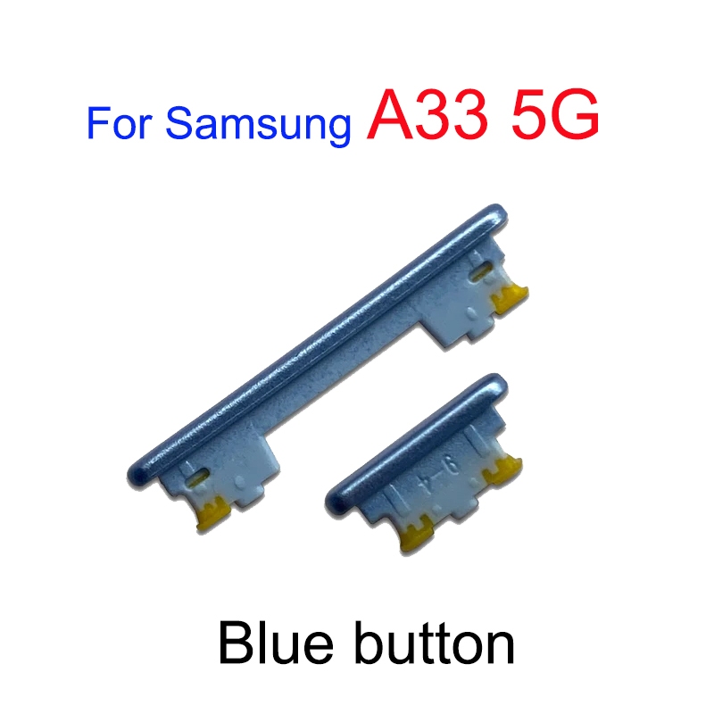 Kit de teclas externas compatible con Samsung Galaxy A33 5G SM-A336 teclas externas laterales tecla encendido power on off + botón control volumen side keys (celeste)