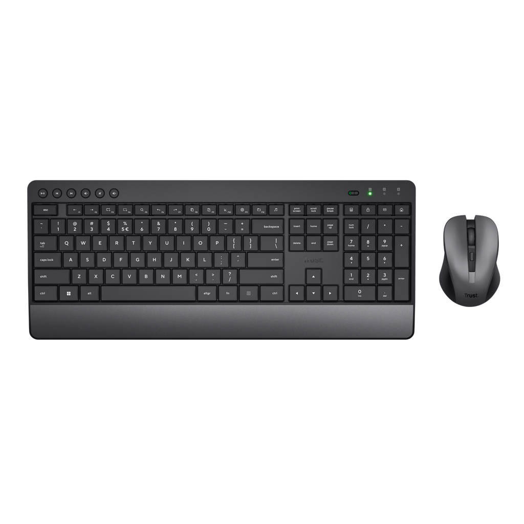 Trust teclado y mouse inalambrico eco en español teclas y botones silenciosos - 24531
