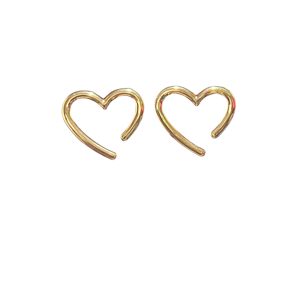 Aretes cyzone estilo corazon grande