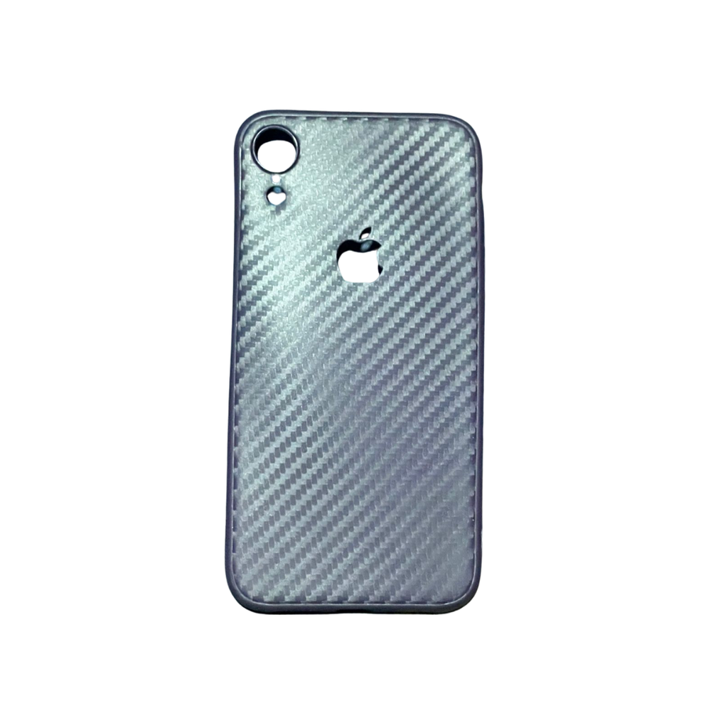 ESTUCHE DISEÑO FIBRA DE CARBONO AZUL OSCURO IPHONE XR
