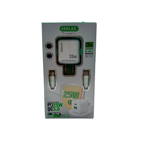 CARGADOR CASA GA-41M GERLAX TIPO C BLANCO 