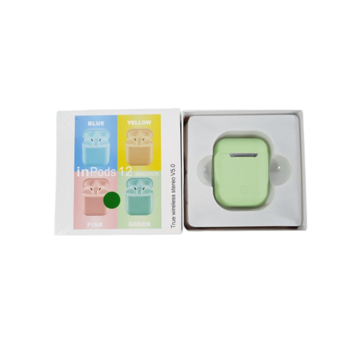 AUDIFONOS MANOS LIBRES BLUETOOTH TWS AIRPODS I12 InPods12 MORADO ROSADO VERDE