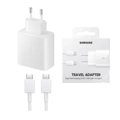 [CCT0046] CARGADOR COMPLETO TIPO C A TIPO C 25W SAMSUNG 1.1 "M" BLANCO