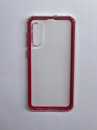 ESTUCHE TRANSPARENTE GRADIENTE MARCO ROJO