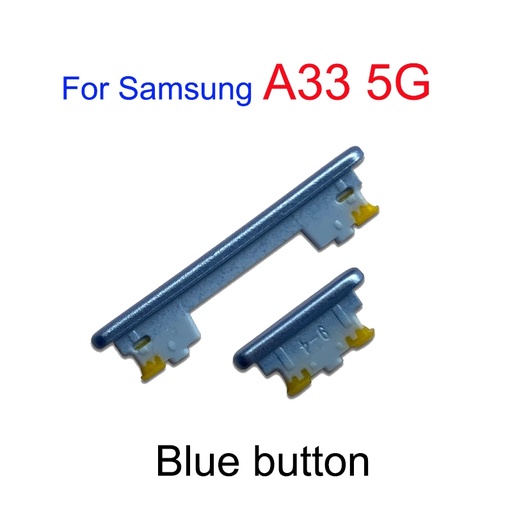 Kit de teclas externas compatible con Samsung Galaxy A33 5G SM-A336 teclas externas laterales tecla encendido power on off + botón control volumen side keys (celeste)