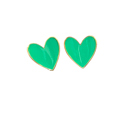 Aretes cyzone estilo corazones verdes