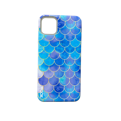 ESTUCHE IPHONE 11 PRO MAX ZOOM DISEÑO ESCAMAS CELESTE