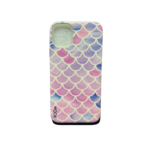 ESTUCHE IPHONE 11 ZOOM DISEÑO ESCAMAS ROSA CLARO