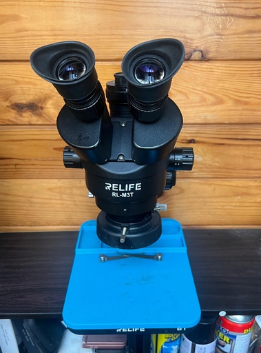 LIQUIDACION HERRAMIENTA MICROSCOPIO CON LAMPARA LED RL-M3T RELIFE NEGRO USADO